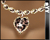 brown Leopard heart diamond necklace