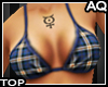 *AQ*Plaid BikiniTop Blue