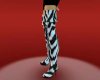 Long zebra skin boots