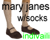 Mary Janes w/socks Brn