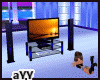 B*Blue Tv set poses