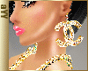 aYY-Gold diamond  bling earrings