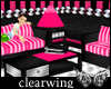 CW Stripy Pink Sofa Set