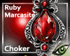 Ruby Marcasite Choker