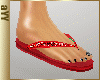 aYY-red sparkling flip flops