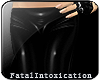 [F]Pvc Blk plain pants.