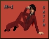 Red and Black Satin suit