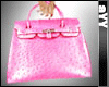 Baby pink  ostrich leathern BK handbag