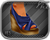 tx� Wedge Shoes } D Blue