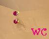 Ruby belly stud/gold