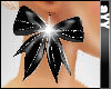 aYY-Big black bow earrings