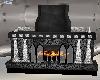 Silver black fireplace