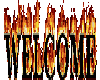 Welcome sticker flaming