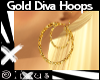 Gold Diva Hoops/Piercing