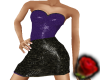 snakeskin dress purp&blk