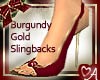 Burgundy Gold Slingbacks