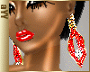 aYY- gold chain red diamond lip earrings