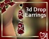 Burgundy Gold Drop Earrings