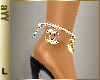 aYY-gold  beige pearls anklet (left)