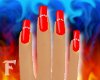 ~F Red Diamonte Nails