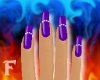~F Purple Diamonte nails