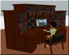 Corner PC Desk~Mahogany