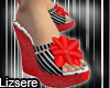 Stripe wedge heels
