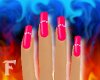 ~F Pink Diamonte nails