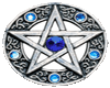 silver/blue pentagram