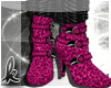 ~LF' Pink Leopard Boots