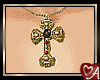 Cross pendant gold garnet