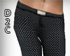 Blk and Slvr Belted Pant