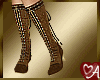 Back lace brown leather boots