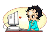 Betty Boop @ computer an