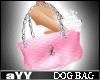 aYY-Metal Chain Dog Bag Pink&white
