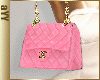 aYY-gold chain babypink leather purse