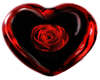 Red Rose Glass Heart