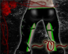 ~V~ Black/green pvc