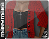 m> Grunge Cardigan Red