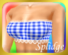 Gingham N Lace Tube Blue