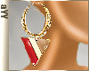 aYY-red beige brown triangle gold diamond earrings