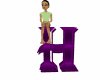 Jr*Purple H Letter Anima