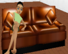 [tes]Brown leather couch