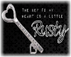 *R* Heart Key Rusty
