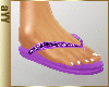 aYY- purple sparkling flip flops