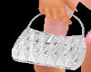 Silver white purse