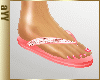 aYY- baby pink sparkling flip flops