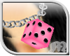 {m} Dice Necklace Pink