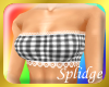 Gingham N Lace Tube Blck