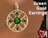 Gold & Green Earrings